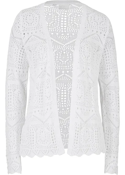Hålmönstrad cardigan, bonprix