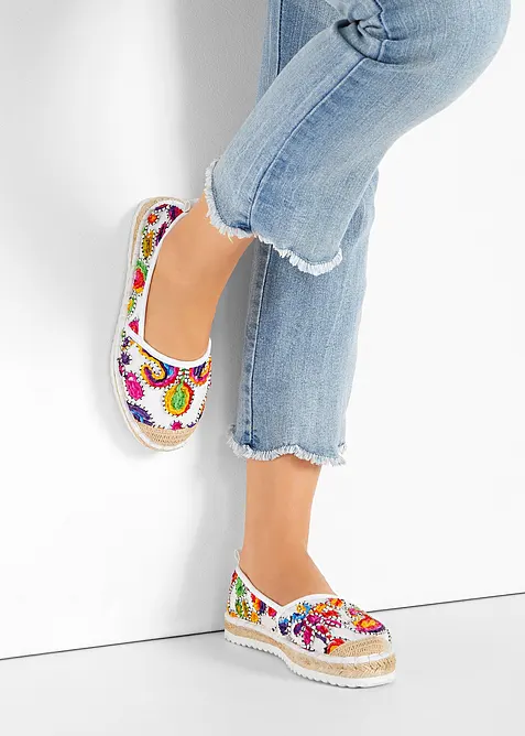 Espadrillos med broderi, bonprix