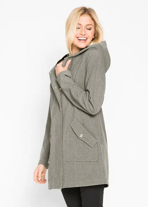 Softshellparkas med huva, bonprix