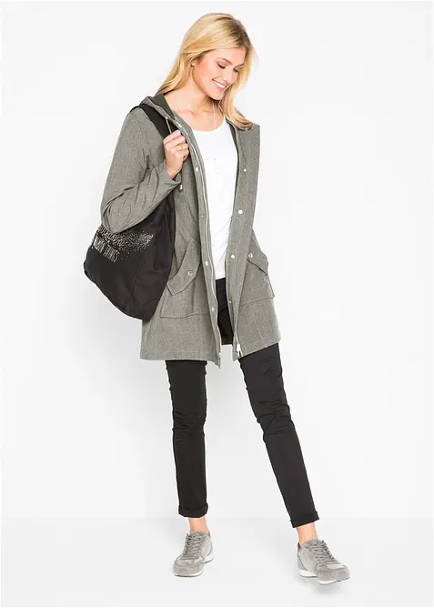 Softshellparkas med huva, bonprix