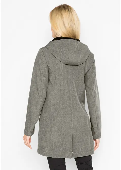 Softshellparkas med huva, bonprix