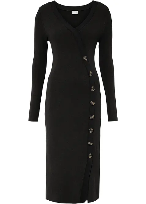 Stickad klänning av viskosmix, bonprix