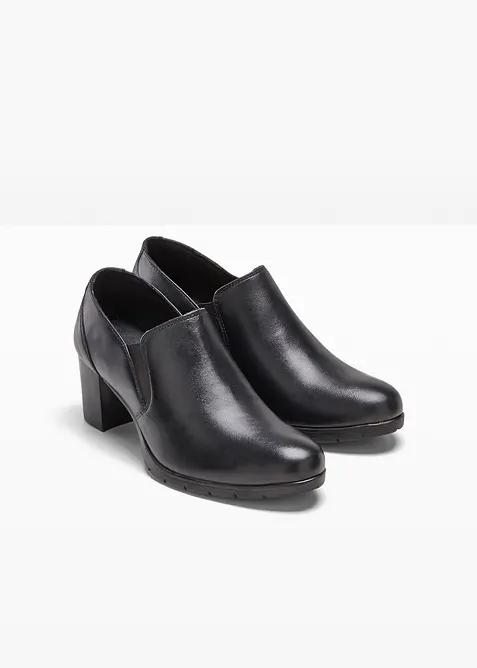 High front-pumps i skinn, bonprix