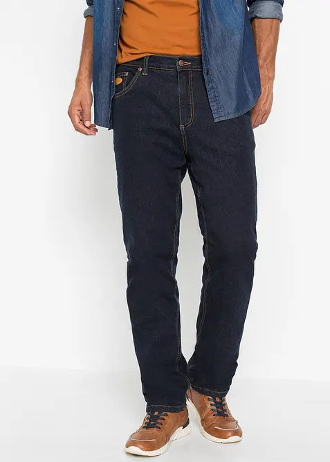 Stretchiga fodrade jeans, Classic Fit med värmande fleecefoder, bonprix