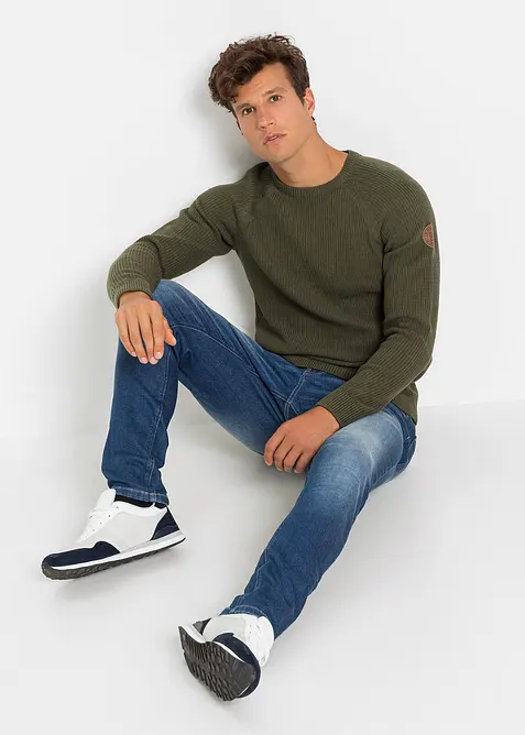 Grovstickad tröja med återvunnen bomull, bonprix