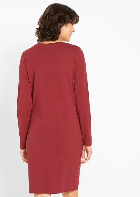 Jerseyklänning av bomull med stretch (2-pack), bonprix