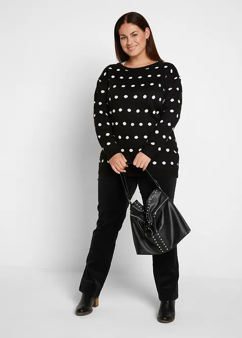 Stretchig manchesterbyxa, raka ben, bonprix