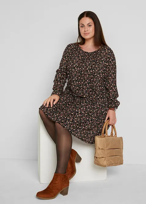 Klänning av viskosmaterial med mjukt fall, bonprix