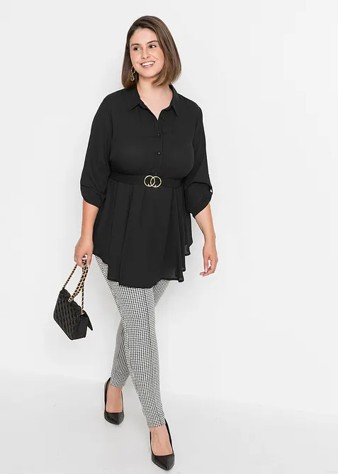 Lång blus med skärp, bonprix