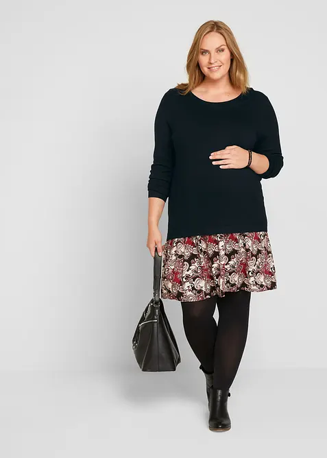 Stickad mamma-/amningskl&auml;nning med 2-i-1-look, bonprix