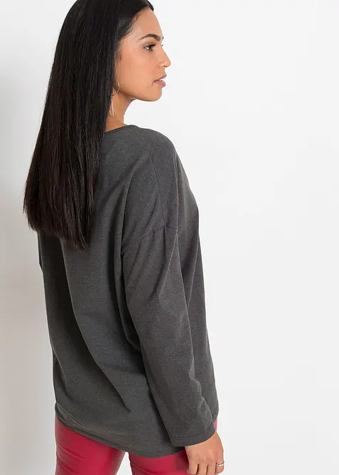 Off shoulder-topp med julmotiv, bonprix