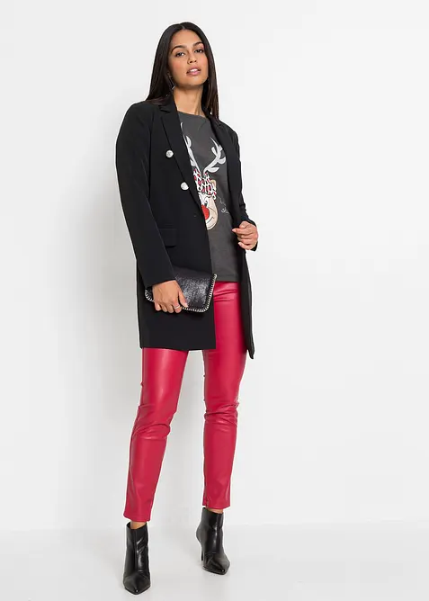 Off shoulder-topp med julmotiv, bonprix