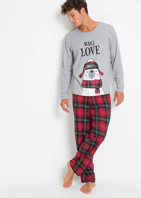 Långärmad pyjamas med ekologisk bomull, bonprix