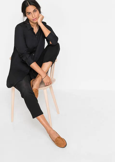 Skjortblus i mjuk viskos, bonprix