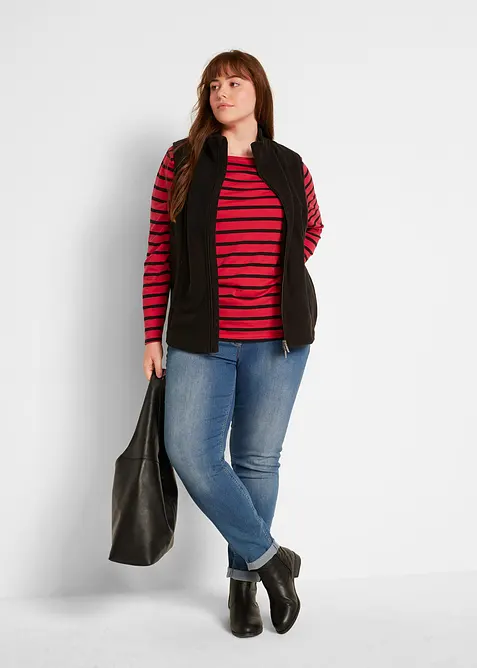 Fleeceväst med fickor, bonprix