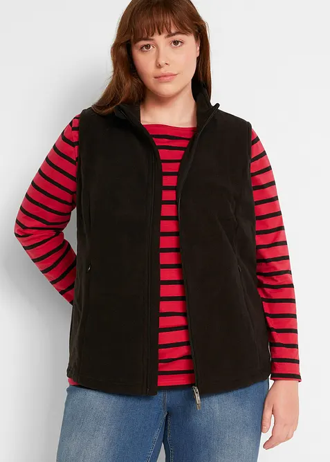 Fleeceväst med fickor, bonprix