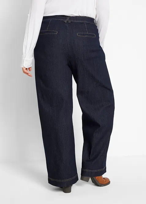 Wide Leg Jeans High Waist, med bekväm midja, bonprix