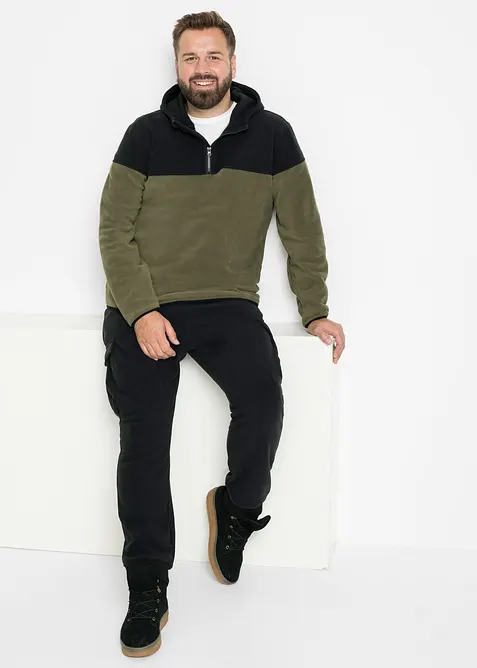 Värmande cargobyxa i fleece, normal passform, bonprix