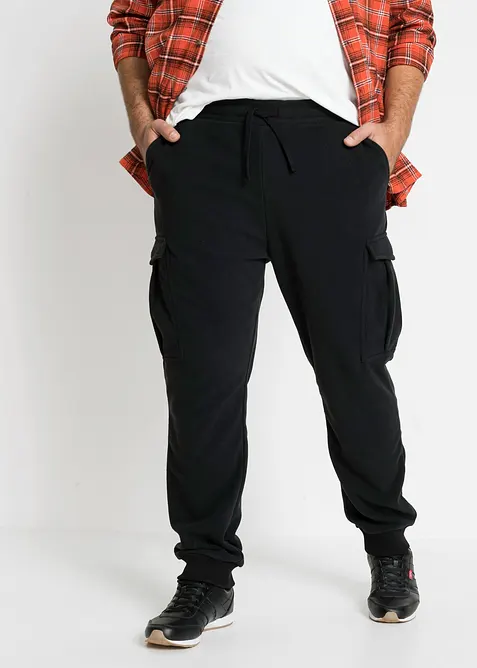 Värmande cargobyxa i fleece, normal passform, bonprix