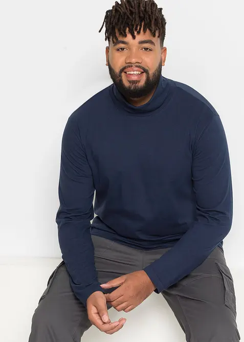 Långärmad T-shirt med polokrage (2-pack), bonprix