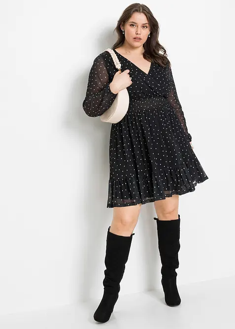 Miniklänning med volang, bonprix