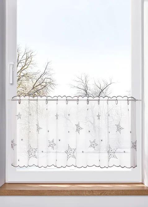 Cafégardin med broderi, bonprix