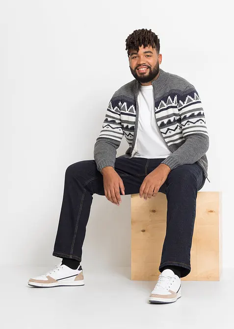 Stretchiga fodrade jeans, Classic Fit med värmande fleecefoder, bonprix