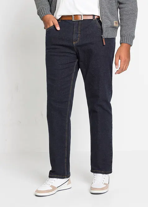 Stretchiga fodrade jeans, Classic Fit med värmande fleecefoder, bonprix