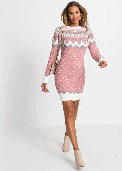 Jacquardstickad, mönstrad klänning, bonprix