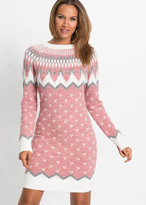 Jacquardstickad, mönstrad klänning, bonprix