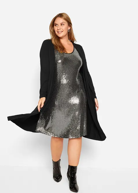 Trikåklänning i lager-på-lager-stil av hållbar viskos, bonprix