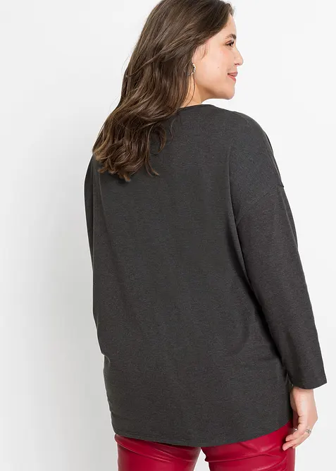 Off shoulder-topp med julmotiv, bonprix
