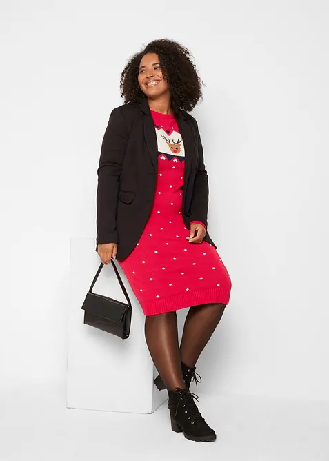 Stickad julkl&auml;nning med ren, bonprix