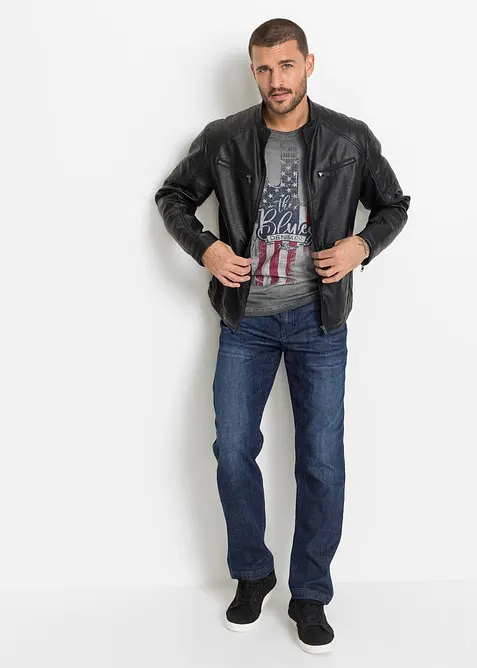 Stretchjeans med klassisk passform, förstärkta i grenen, avsmalnande ben, bonprix