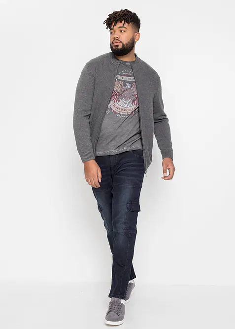 Finstickad cardigan av bomull, bonprix