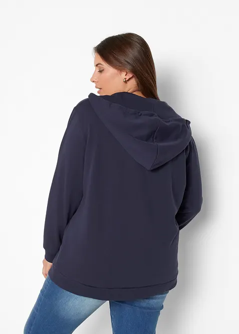 Sweatshirt med huva i bomullsmix, bonprix