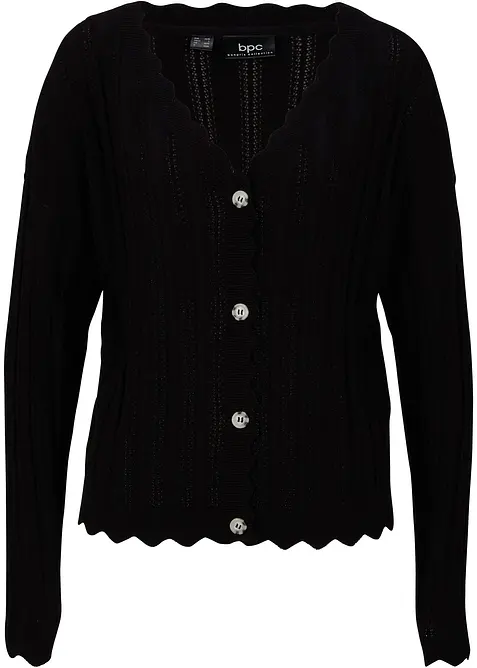Kort h&aring;lm&ouml;nstrad cardigan, bonprix