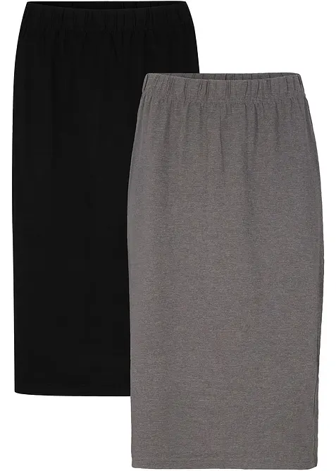 Stretchig jerseykjol (2-pack), bonprix