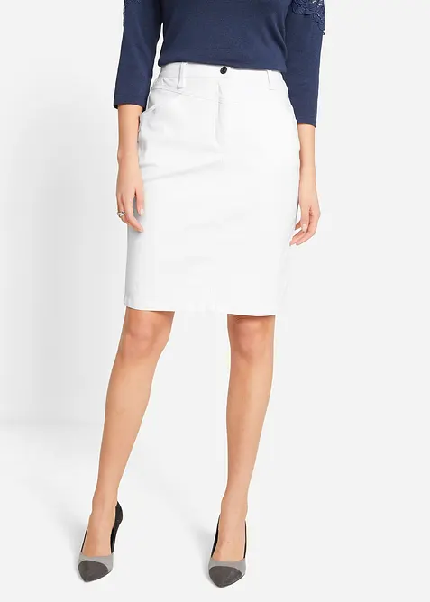 Jeanskjol med stretch, bonprix