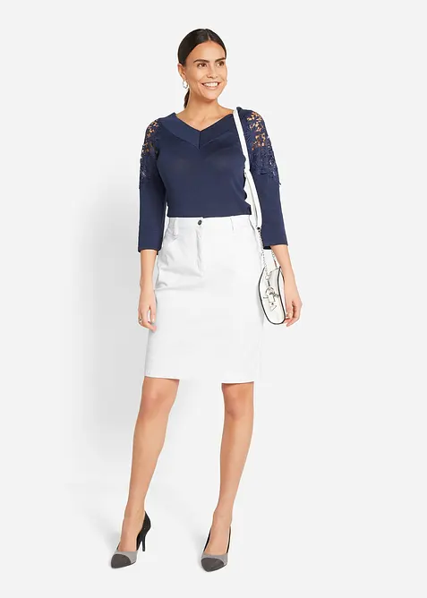 Jeanskjol med stretch, bonprix