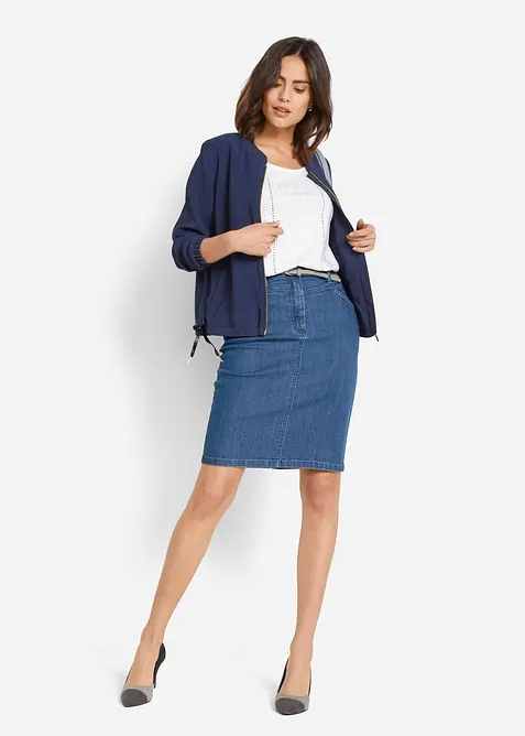 Jeanskjol med stretch, bonprix