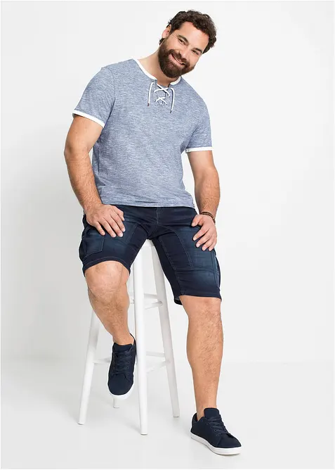 T-shirt med snörning i ekologisk bomull, bonprix