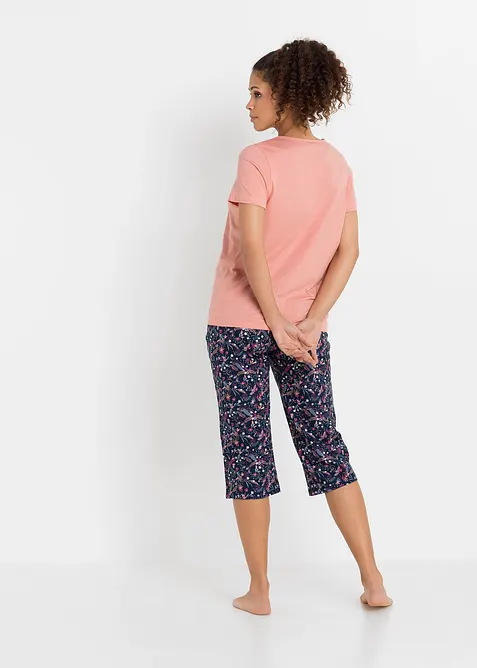 Capripyjamas av ren bomull (2-pack), bonprix