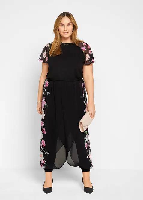 Topp med chiffong&auml;rmar, bonprix