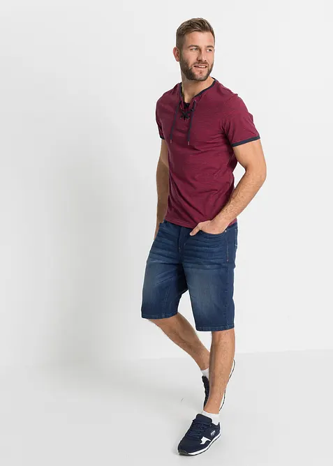 T-shirt med sn&ouml;rning i ekologisk bomull, bonprix