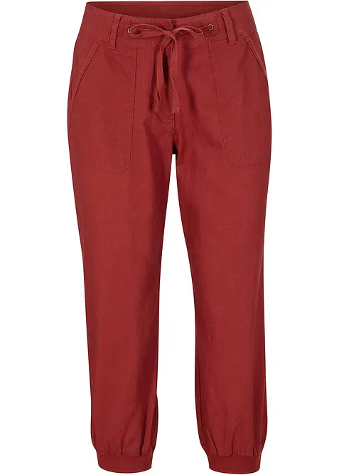 3/4-byxa i mix av bomull och lin, bonprix