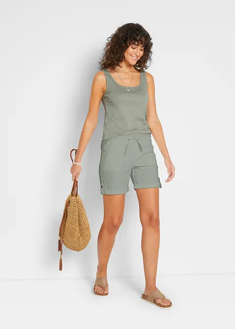 Bomullsbermudas med resår, bonprix