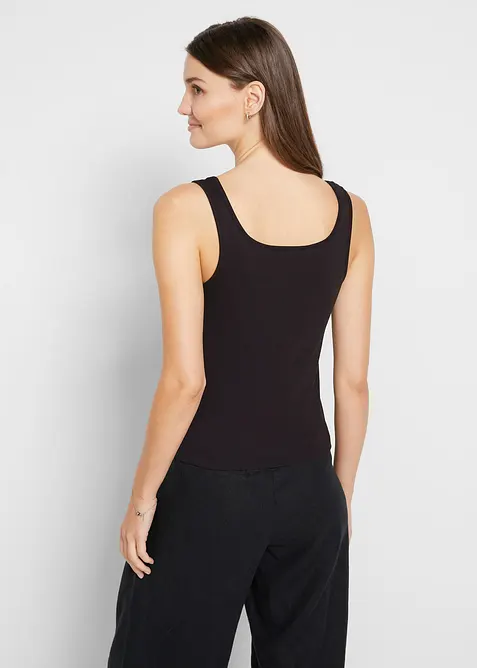 Ribbstickat bomullslinne, bonprix