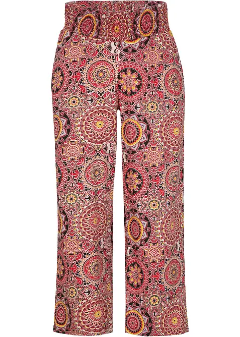 Vida jerseyculotter med bred smockad midja, 7/8-längd, bonprix