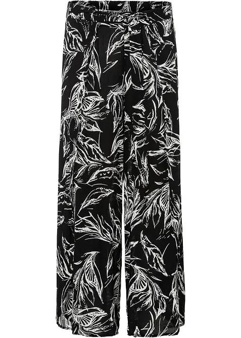 Byxa av viskos med strukturyta, bonprix